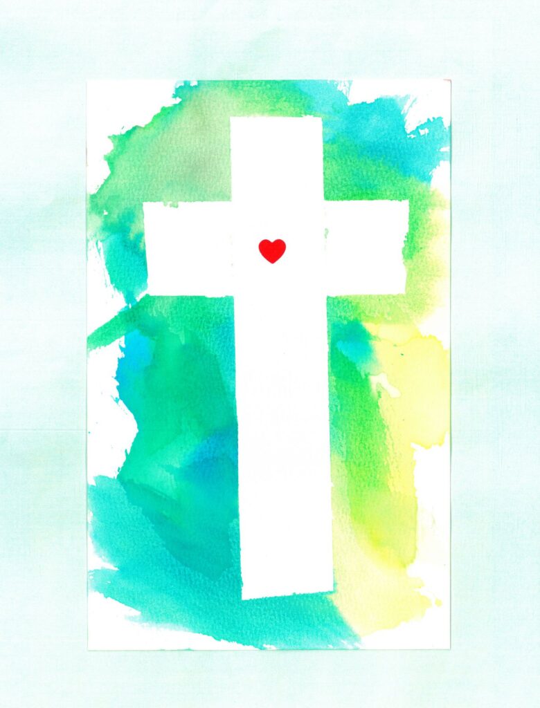 Cross Watercolor Resist art example