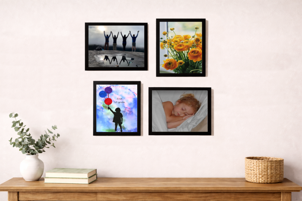 Indoor wall with 4 images displayed in Original Works Air Frames