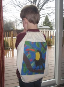 personalized totebag on child