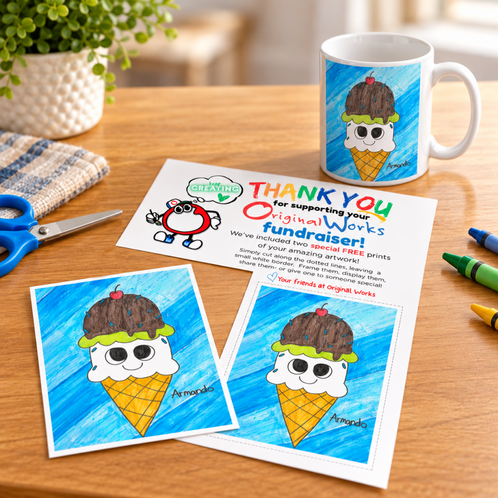 Free artwork prints with matching mug