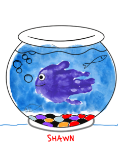 Fishbowl Handprint Art Template Example