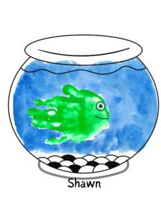 Fishbowl Handprint Art Template Example