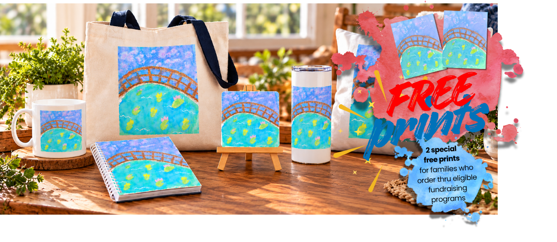 products with Bridge artwork. free prints for families with eligible programs