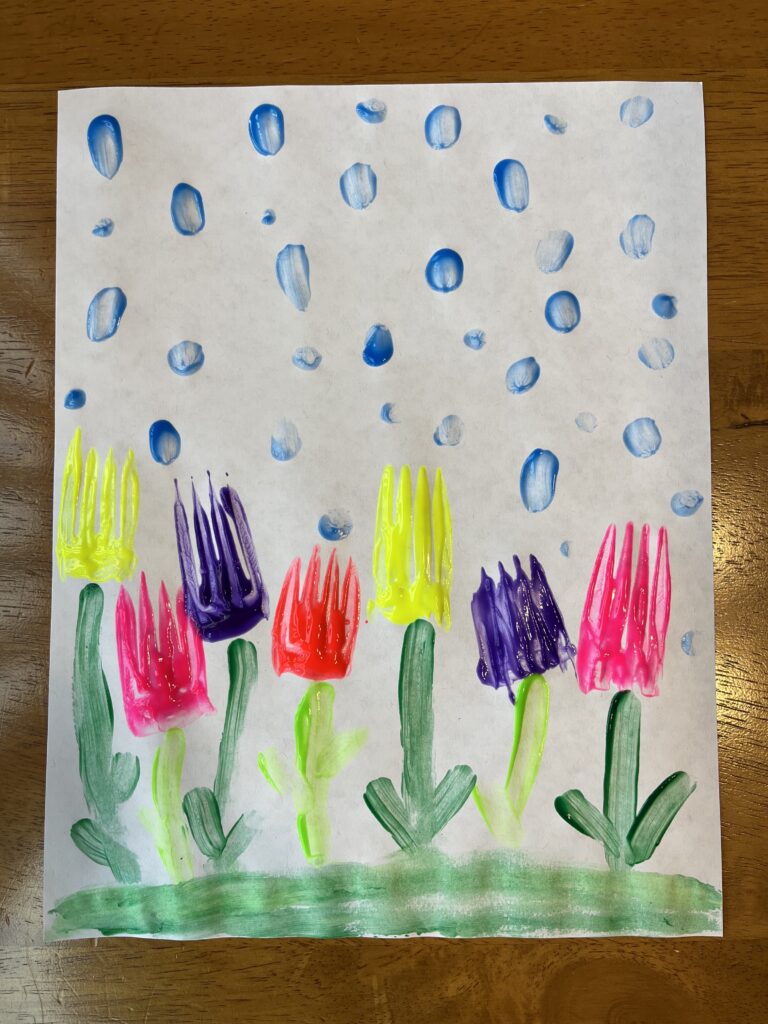 April showers finger painting project