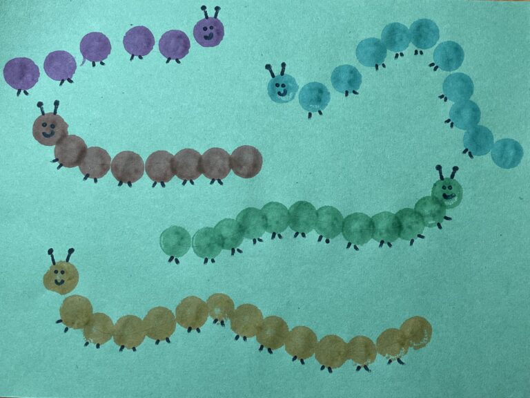 dot marker caterpillars art project for kids