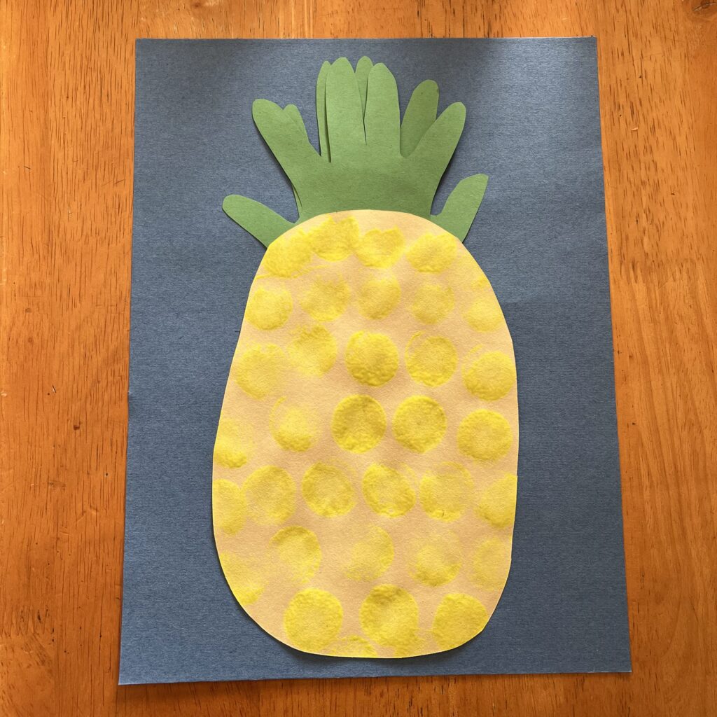 Finished pineapple project for kids