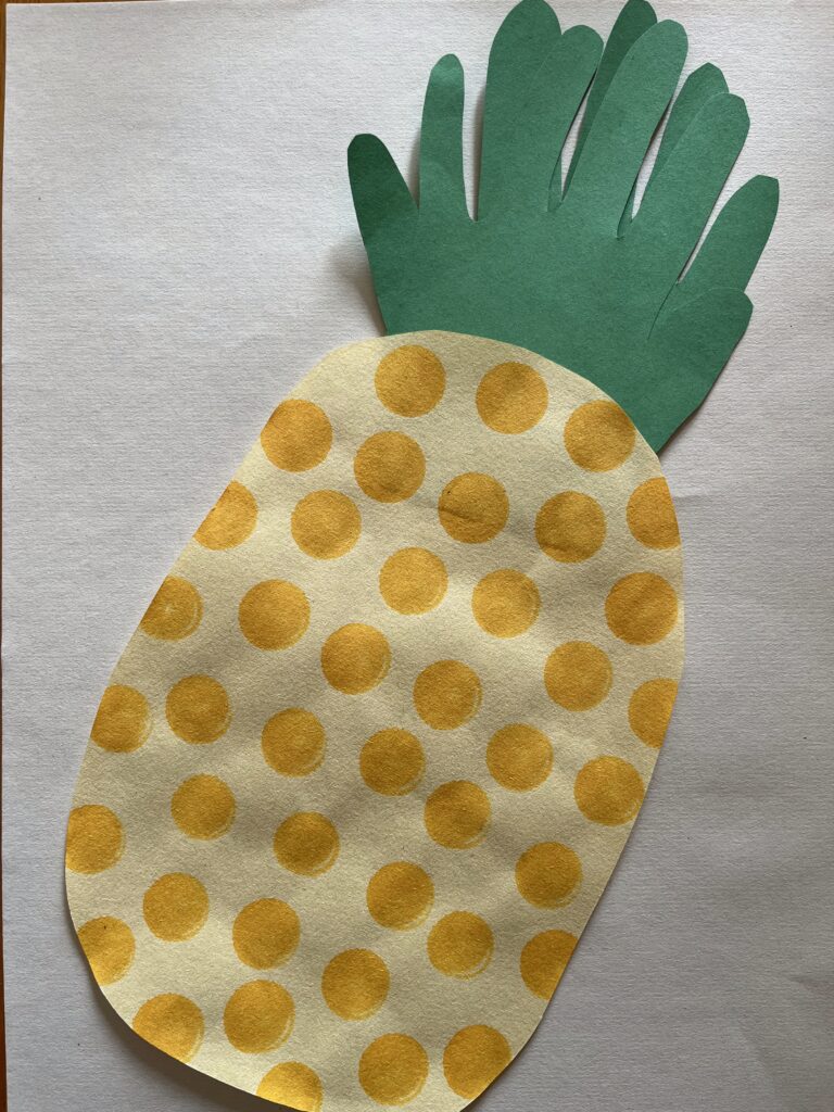 easy pineapple craft for PreK through grade 2