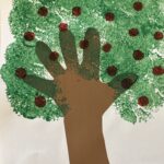 traced hand apple tree craft