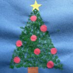 Completed easy Christmas tree craft for young students