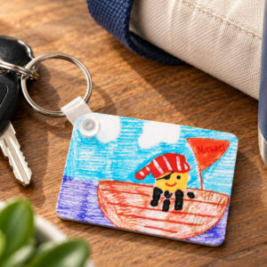 Keychain with handprint pirate artwork