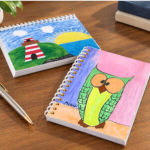 Two memo pads on a desk