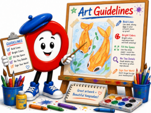 Red O with Art Guidelines