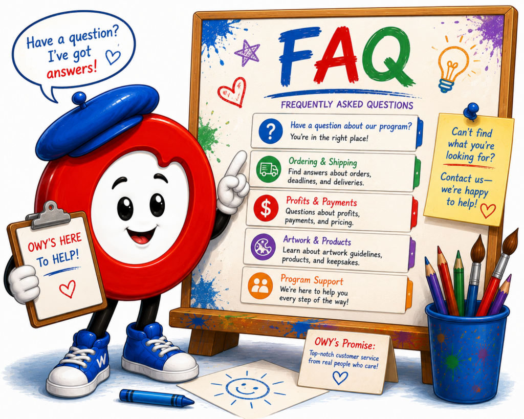 Red O with FAQ board