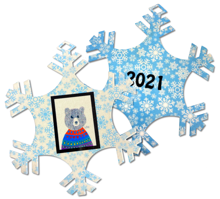 2021 snowflake ornament with bear