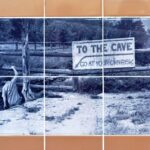 Black and white photo from Thatcher Park Tile Mural
