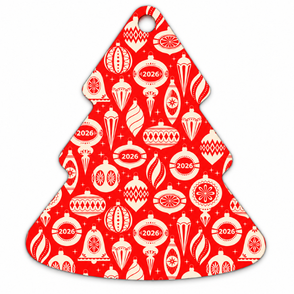 Back of Tree Ornament with 2026 design