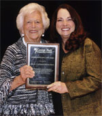 Former First Lady Barbara Bush presenting Helen with the Texas Outstanding Educator Award - April 2011